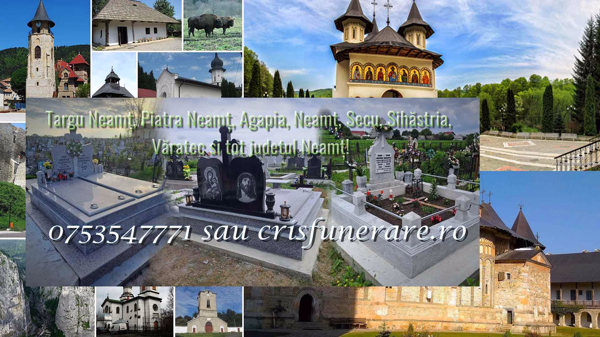 Monumente Funerare in judetul Neamț, marmură, granit , mozaic sau piatră naturală – Lucrari cimitir in Targu Neamț, Piatra Neamț